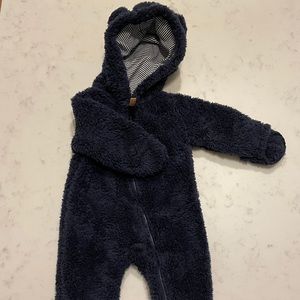 Carter’s Navy Fleece Pram Bunting Footie Size 0-3. NEW